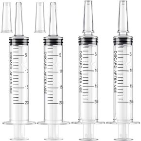 10 Pack 60ml Syringe for Liquid - Large Plastic Syringes Without Needle for Food Thick Liquids and Irrigation Water, Lip Gloss Filling, Measuring ( 10 Pack 60 ml / cc ) in Kuwait