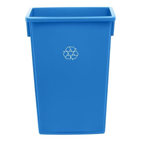 23 Gallon Slim Trash Can with Dolly, Heavy-Duty Wheeled Waste Bin, Commercial Rolling Recycle Container, Durable Plastic Garbage Can for Restaurants, Offices, Garages, Kitchens, Homes - Blue in Kuwait