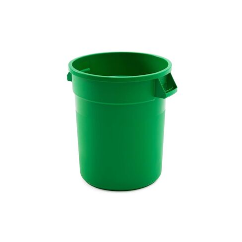 Round Commercial Trash Can, Durable Plastic, Heavy-Duty Indoor/Outdoor Use, Reinforced Handles, Ideal for Waste Management in Offices, Kitchens, and Facilities (Yellow, 44 Gallon with Lid and Dolly) in Kuwait