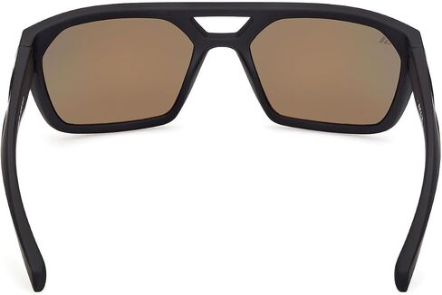 Adidas Men’s Sunglasses, Polarized Rectangular Sport Sunglasses for Men, Matte Black Frame with Roviex Mirror Lenses in Kuwait