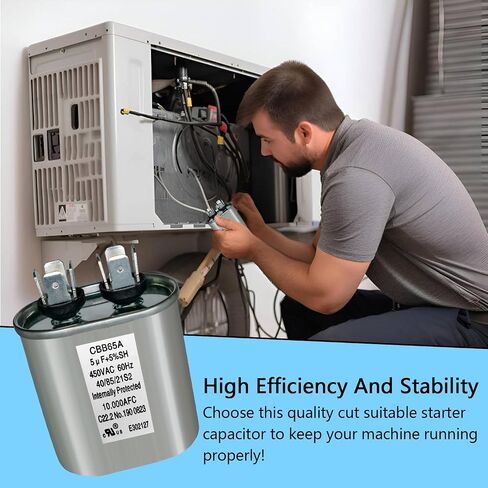 مكثفات تشغيل بيضاوية 5 فائق التوهج/MFD 370/440VAC CBB65 لتشغيل محرك التيار المتردد، تشغيل محرك التيار المتردد، تشغيل المروحة، مكثفات تكييف الهواء للتبريد أو المضخة الحرارية. in Kuwait
