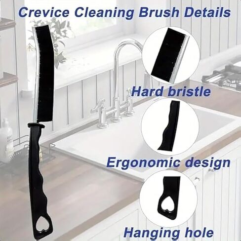 10Pcs Crevice Cleaning Brush Set with Scraper, Hard Bristle Gap Cleaning Supplies for Kitchen, Bathroom, Corner, Sink, Cup, Teapot, Bottle in Kuwait