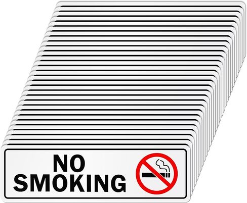 10 Pack No Smoking Stickers - 10" x 3" No Smoking Warning Self Adhesive Vinyl Label Sign for Indoor Outdoor Business Restaurants Office in Kuwait