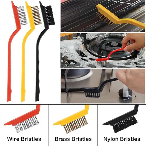 10Pcs Crevice Cleaning Brush Set with Scraper, Hard Bristle Gap Cleaning Supplies for Kitchen, Bathroom, Corner, Sink, Cup, Teapot, Bottle in Kuwait