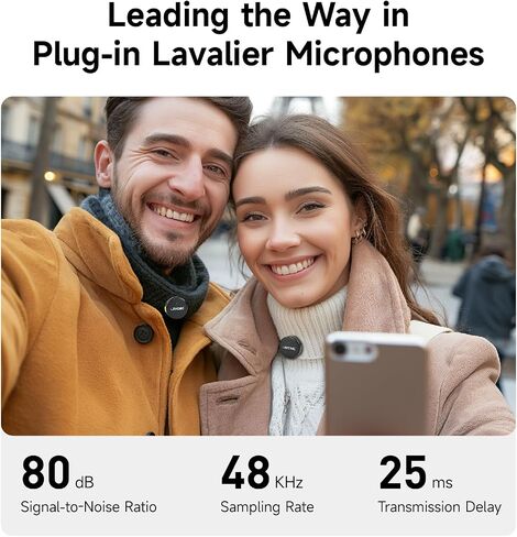 Mini Lavalier Microphone for iPhone Android Computer with Charging Case USB C Phone Mic for Vlogging Video Audio Recording Wireless Microphone AI Noise Reduction (Lavalier) in Kuwait