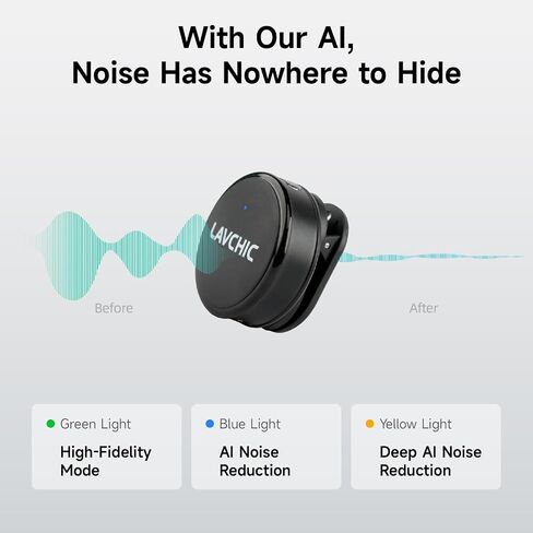 Mini Lavalier Microphone for iPhone Android Computer with Charging Case USB C Phone Mic for Vlogging Video Audio Recording Wireless Microphone AI Noise Reduction (Lavalier) in Kuwait