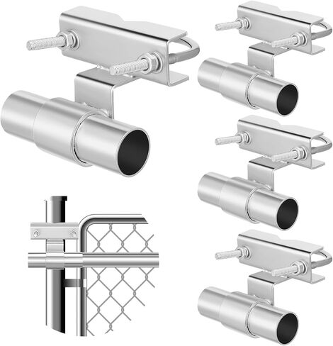MorningRo 2 Pcs Chain Link Fence Rolling Gate Universal Rolling Sliding Gate Track Bracket Wall Mount for Diameter from 1-5/8"-2-7/8" Track Pipe Post Galvanized Steel Coating in Kuwait