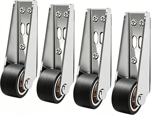 Vertical Track Roller Wheel, Heavy Duty Sliding Door Bottom Guide Roller, Alloy Steel Quiet Soft Rubber Caster for Barn Sliding Door, Cabinet, Gate & Drawer, Up to 110LBS(50KG) Load Capacity (2-pcs) in Kuwait