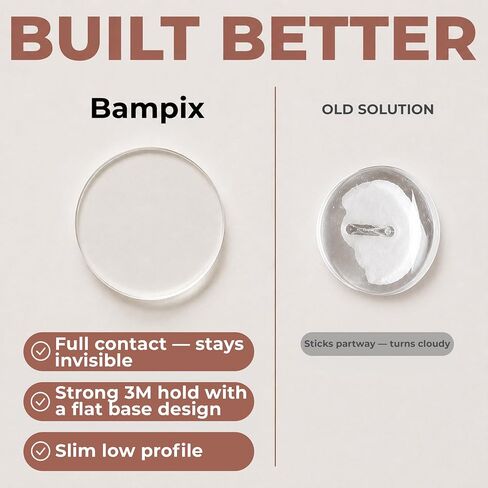 Door Knob Wall Protectors, 2" Flat Disc Clear Silicone Pads (4-Pack) — Self-Adhesive Wall Bumpers that Stay Flush for Doors, Cabinets & Furniture in Kuwait