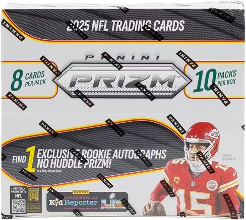 صندوق بطاقات تداول Panini Prizm Football No Huddle لعام 2025 (2 توقيعات Prizm بدون Huddle لكل صندوق) in Kuwait