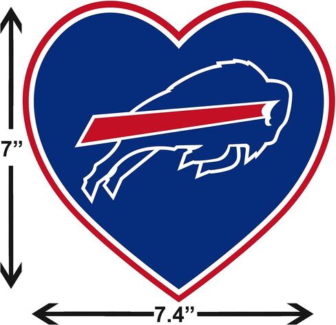 Siskiyou NFL Buffalo Bills Heart Decal Team Colors, One Size in Kuwait