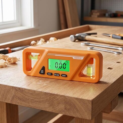 Digital Torpedo Level and Protractor,Bright LED Display,Electronic Bubble Inclinometer, Absolute and Relative Measurement,Angle & Slope Conversion for Woodworking Home Drainage Leveling,Yellow in Kuwait