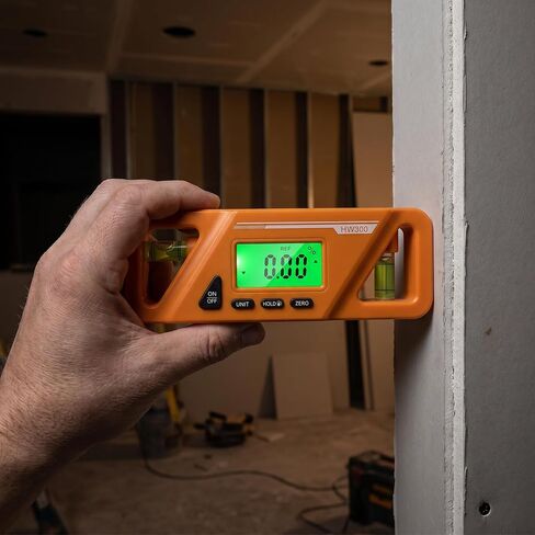 Digital Torpedo Level and Protractor,Bright LED Display,Electronic Bubble Inclinometer, Absolute and Relative Measurement,Angle & Slope Conversion for Woodworking Home Drainage Leveling,Yellow in Kuwait