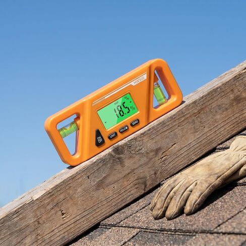Digital Torpedo Level and Protractor,Bright LED Display,Electronic Bubble Inclinometer, Absolute and Relative Measurement,Angle & Slope Conversion for Woodworking Home Drainage Leveling,Yellow in Kuwait