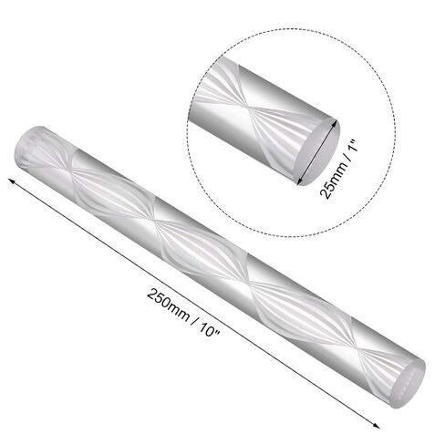 uxcell Acrylic Round Rod Spiral White Line PMMA Bar 250mmx25mm in Kuwait