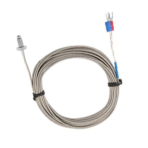 K Type Thermocouple Temperature Probe Cable with M6 BSW Screw Thread, 4M or 5M Length, 0 to 400C, U-Shaped Terminal(5M) in Kuwait
