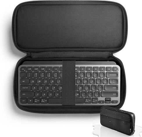 حافظة لوحة المفاتيح لجهاز Logitech MX Keys Mini | حقيبة تخزين مقاومة للماء والصدمات، مع جيب أمامي للملحقات، حافظة سوداء فقط in Kuwait