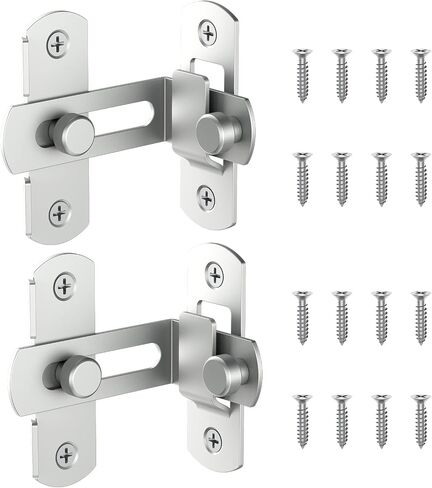 قفل باب الحظيرة، مزلاج باب قابل للطي 90 درجة، قفل مزلاج زاوية من الفولاذ المقاوم للصدأ للحظيرة، الحمام، الهواء الطلق، المرآب (1، أسود) in Kuwait
