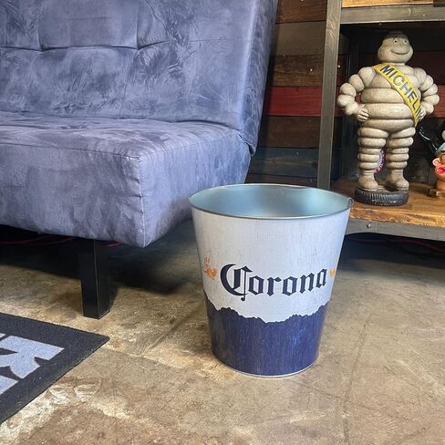 SOTT Corona Tapered Metal Trash Bin Wastebasket Vintage Inspired Retro Home Decor (10.5" Dia x 11" Tall) in Kuwait
