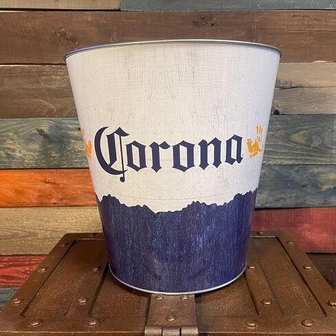 SOTT Corona Tapered Metal Trash Bin Wastebasket Vintage Inspired Retro Home Decor (10.5" Dia x 11" Tall) in Kuwait