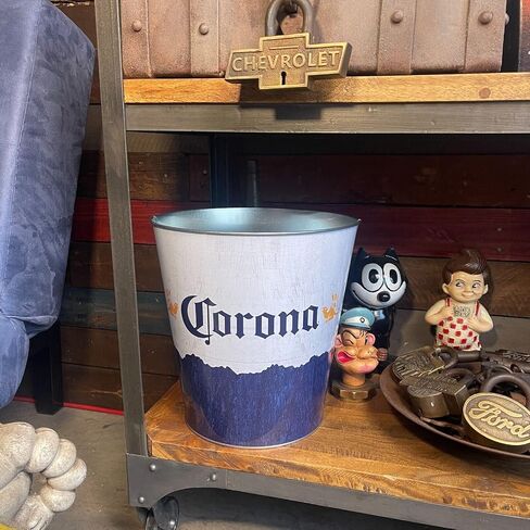 SOTT Corona Tapered Metal Trash Bin Wastebasket Vintage Inspired Retro Home Decor (10.5" Dia x 11" Tall) in Kuwait