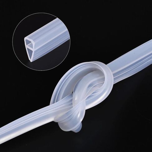 uxcell Frameless Glass Shower Door Sweep 177.17" Long for 1/4"(6mm) Glass U-Type Door Side Seal Strip in Kuwait