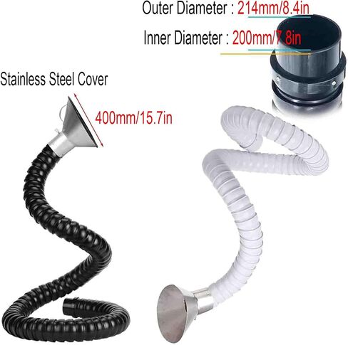 360° Vacuum Hose with Hood, 3.3ft Flexible Air Extractor Duct for Smoke Fume Removal - Laboratory Auto Repair Shop Workshop in Kuwait