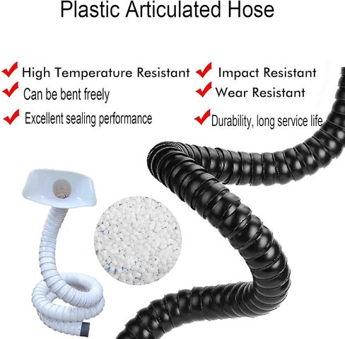 360° Vacuum Hose with Hood, 3.3ft Flexible Air Extractor Duct for Smoke Fume Removal - Laboratory Auto Repair Shop Workshop in Kuwait