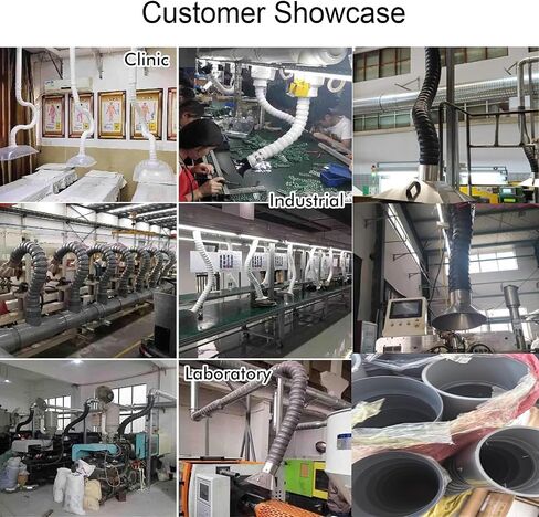 360° Vacuum Hose with Hood, 3.3ft Flexible Air Extractor Duct for Smoke Fume Removal - Laboratory Auto Repair Shop Workshop in Kuwait