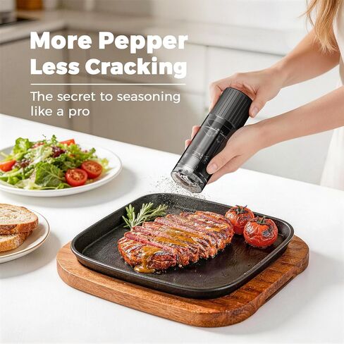 Luvan Pepper Grinder, Sleek Manual Pepper Mill with Stainless Steel Grinding Core, Adjustable Coarseness, Refillable Semi-Transparent Spice Grinder for Kitchen Cooking & Dining in Kuwait