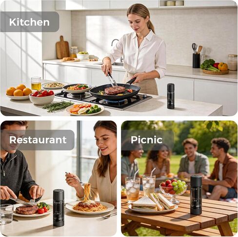 Luvan Pepper Grinder, Sleek Manual Pepper Mill with Stainless Steel Grinding Core, Adjustable Coarseness, Refillable Semi-Transparent Spice Grinder for Kitchen Cooking & Dining in Kuwait
