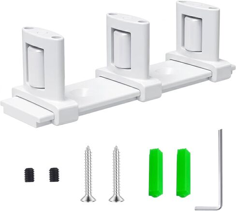 3-Roller Adjustable Sliding Closet Door Floor Guide Upgrade Kit, White Sliding Door Guides Floor Bottom Mount for for Bypass/Double Bypass/Barn Doors (2 Pack) in Kuwait