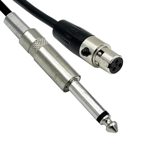1/4 بوصة TS ذكر إلى Mini XLR أنثى 3-Pin Cable Connector، 3-Pin Mini XLR إلى 6.35mm TS Guitar Bass Instrument Cable (1FT) in Kuwait