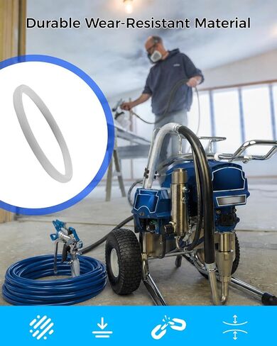 104361 حلقة دائرية مناسبة لمفاعل Graco Ultra Max II 2 Flo-Pro عالي الضغط، مناسبة لحامل بخاخ طلاء بدون هواء Pro210ES 16D163 أو عربة 17C305، قطعتان in Kuwait