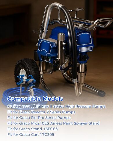 104361 حلقة دائرية مناسبة لمفاعل Graco Ultra Max II 2 Flo-Pro عالي الضغط، مناسبة لحامل بخاخ طلاء بدون هواء Pro210ES 16D163 أو عربة 17C305، قطعتان in Kuwait