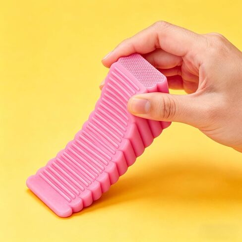 1Pcs Pink Silicone Door Stopper, Thickened Non-Slip Windproof Door Wedge, Stackable Punch-Free Door Stop, Reusable Anti-Scratch Door Holder for Home Office Indoor Outdoor Floor Use in Kuwait