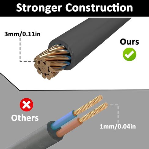 6 Pcs Loop Link Cord, 5.9 Inch Stainless Steel Wire Rope with Rubber Coated Loops, 3mm Braided Steel Safety Lanyard Cable Strap (130lb Tensile Force, Black) in Kuwait