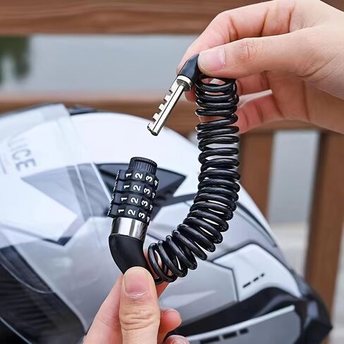 Portable 4-Digit Combination Security Cable Lock, Flexible 1.4m Coil, Lightweight 62g, 3.5mm Silver Fit for Small Holes in Kuwait