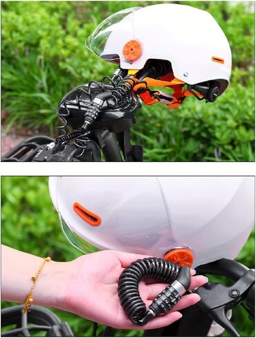 Portable 4-Digit Combination Security Cable Lock, Flexible 1.4m Coil, Lightweight 62g, 3.5mm Silver Fit for Small Holes in Kuwait