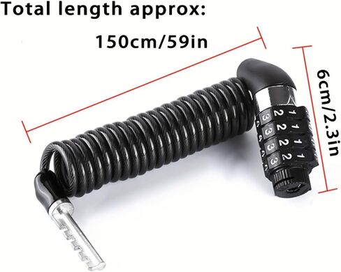 Portable 4-Digit Combination Security Cable Lock, Flexible 1.4m Coil, Lightweight 62g, 3.5mm Silver Fit for Small Holes in Kuwait