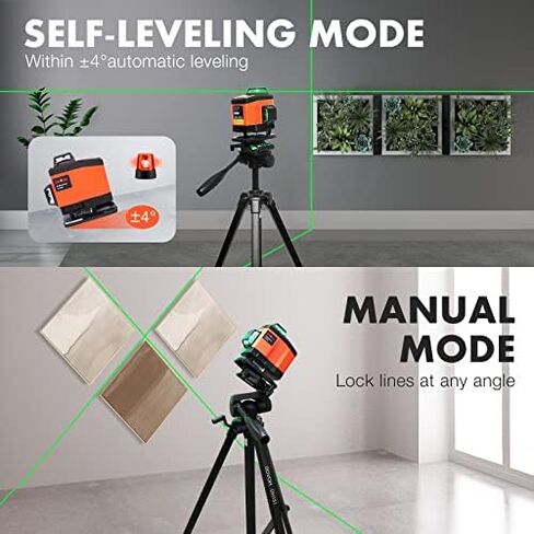 DOVOH 4x360 مستوى الليزر الذاتي التسوية مع جهاز الاستقبال، ترايبود، قضيب الصف، الفئة الثانية in Kuwait