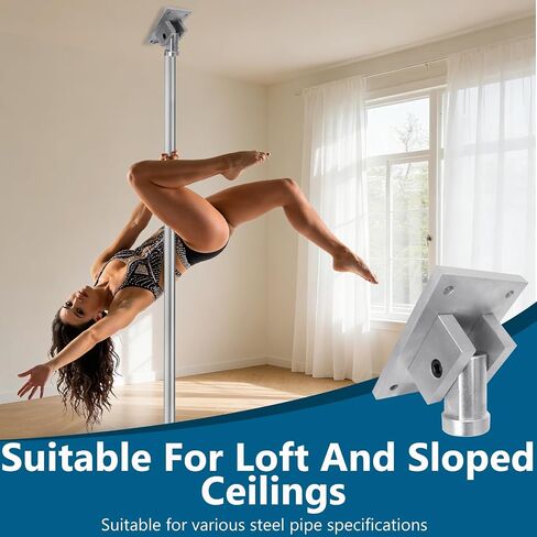Adjustable Universal Pole Dance Top Fixed Plate, Universal Ceiling Mount for Slanted Ceilings, Enhanced Stability, Durable Steel Construction, Easy Installation for Home Use in Kuwait