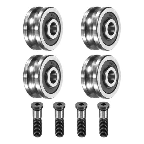 PATIKIL 4 Pcs U Groove Bearings, 4x13x6mm Rail Ball Bearings Groove Guide Pulley Bearing Steel Replacement for Rail Track Linear Motion System Printing Project ABEC1 in Kuwait