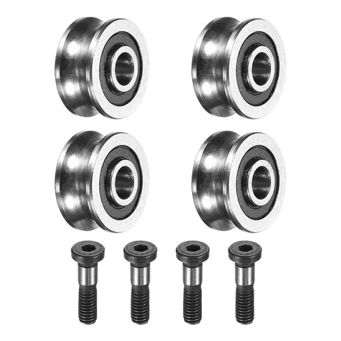 PATIKIL 4 Pcs U Groove Bearings, 4x13x6mm Rail Ball Bearings Groove Guide Pulley Bearing Steel Replacement for Rail Track Linear Motion System Printing Project ABEC1 in Kuwait