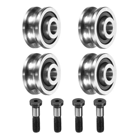 PATIKIL 4 Pcs U Groove Bearings, 4x13x6mm Rail Ball Bearings Groove Guide Pulley Bearing Steel Replacement for Rail Track Linear Motion System Printing Project ABEC1 in Kuwait