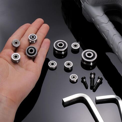 PATIKIL 4 Pcs U Groove Bearings, 4x13x6mm Rail Ball Bearings Groove Guide Pulley Bearing Steel Replacement for Rail Track Linear Motion System Printing Project ABEC1 in Kuwait