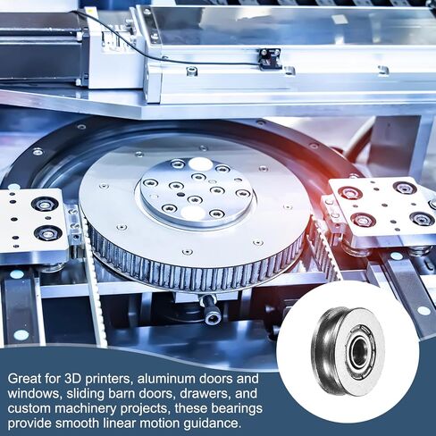 PATIKIL 4 Pcs U Groove Bearings, 4x13x6mm Rail Ball Bearings Groove Guide Pulley Bearing Steel Replacement for Rail Track Linear Motion System Printing Project ABEC1 in Kuwait