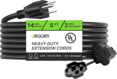 Outdoor Extension Cord Waterproof 100 FT, Orange 16/3 SJTW Heavy Duty, Flexible 100% Copper 3 Prong Extension Cord for Lawn, Garage,UL Listed in Kuwait