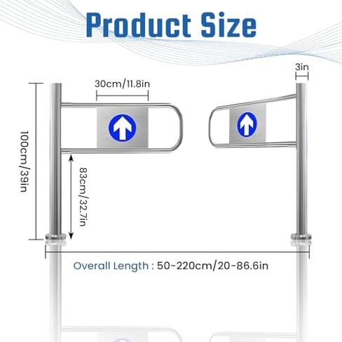 One-Way Traffic Door，Automatic Rebound Swing GateAutomatic Closing Swing Gate - Durable Stainless Steel Safety Door for Supermarkets, Warehouses & Driveways ，（Right Door，80x97cm） in Kuwait
