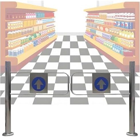 One-Way Traffic Door，Automatic Rebound Swing GateSafety Swing Gate - Spring-Loaded Automatic Closing Access Control Door for Supermarket & Commercial Entrances, Easy Installation,（100x100cm/ in Kuwait